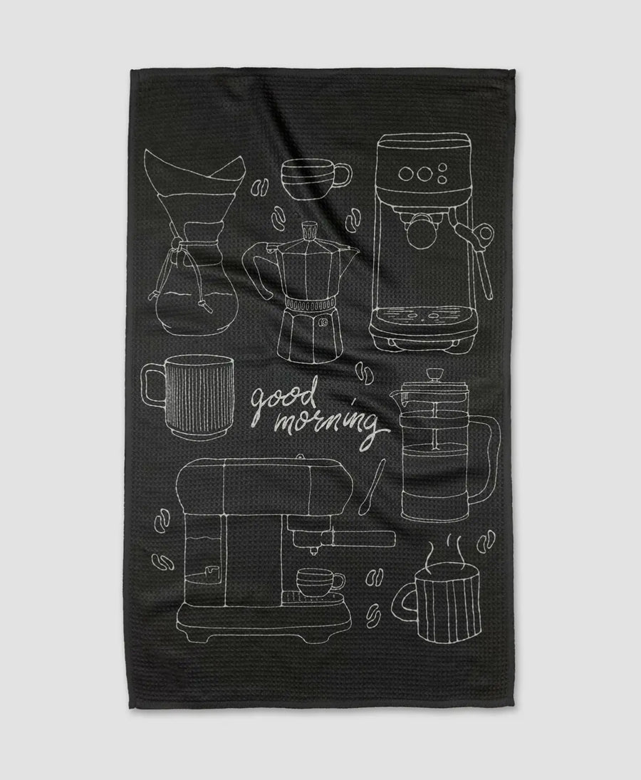 Geometry Good Morning Coffee Tea Towel