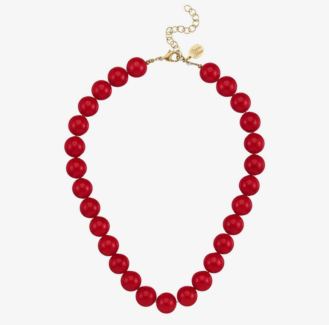 Susan Shaw- 14 MM Red Necklace
