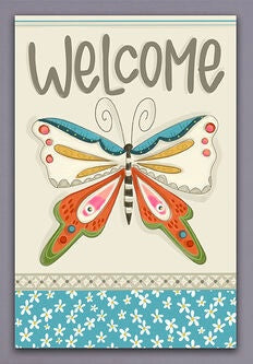 Welcome Butterfly Garden Flag