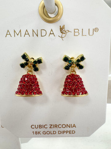 Red Bells Christmas Earrings