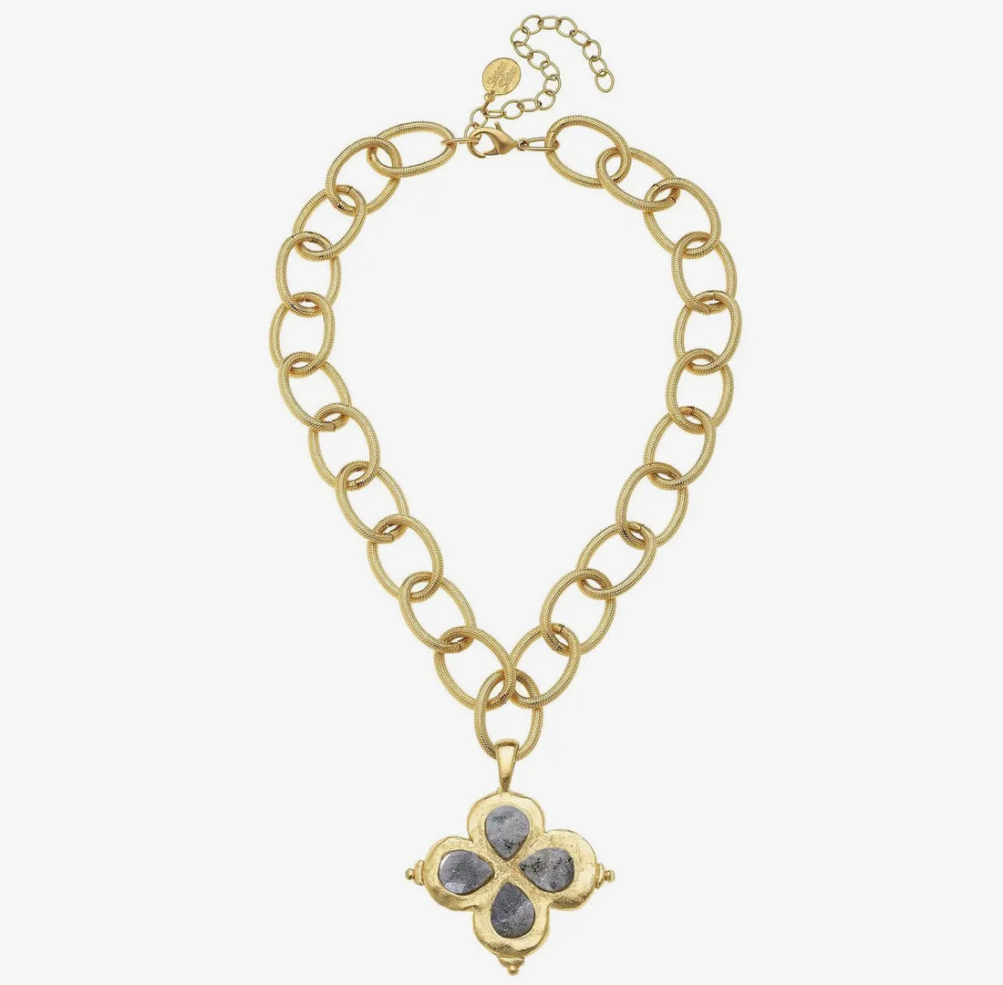 Susan Shaw | Labradorite Clover Necklace