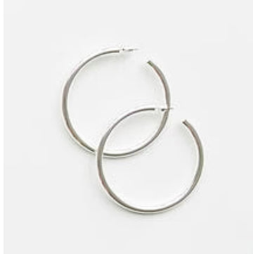 Salem Silver Shiny Hoops