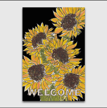 Sunflower Welcome Garden Flag