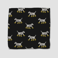 Geometry Dalmation in Boots Black Dishcloth Set