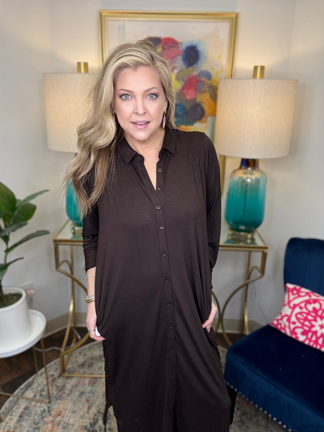 Sally Liquid Jersey Dress-Espresso