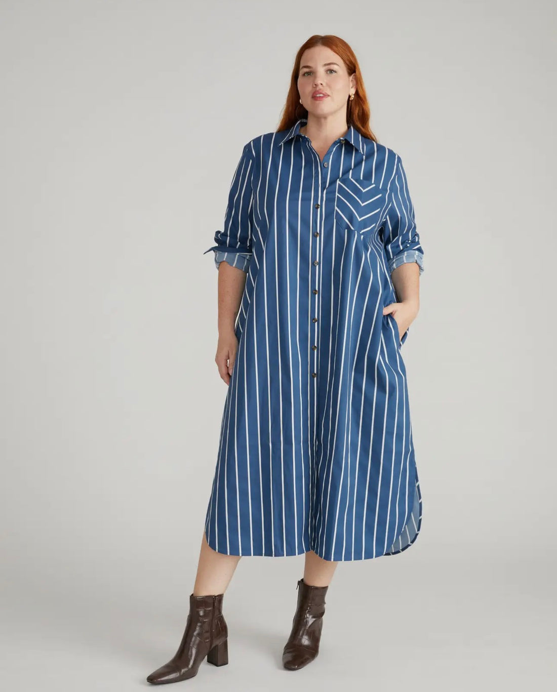 Odeon Denim Dress-Blue/White Stripe