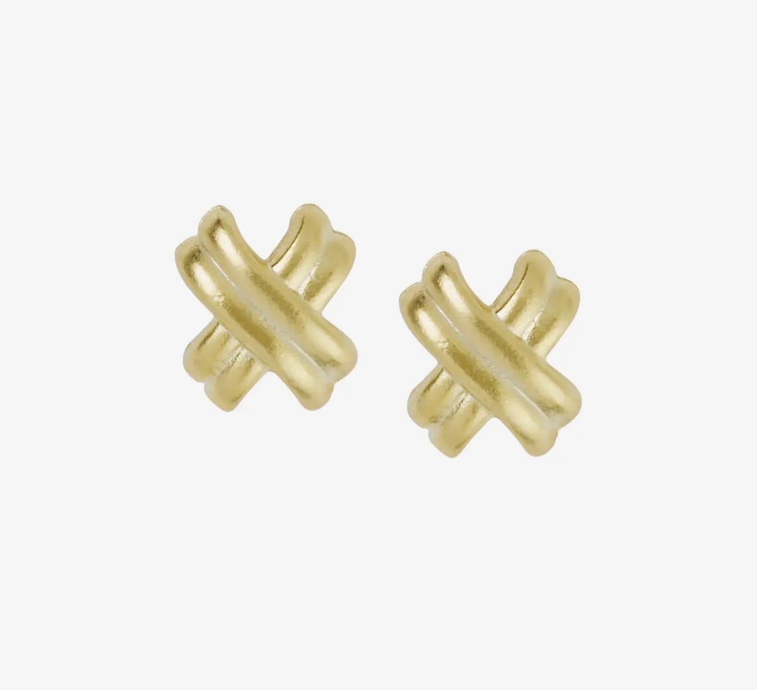 Susan Shaw | Gold Small X Earrings