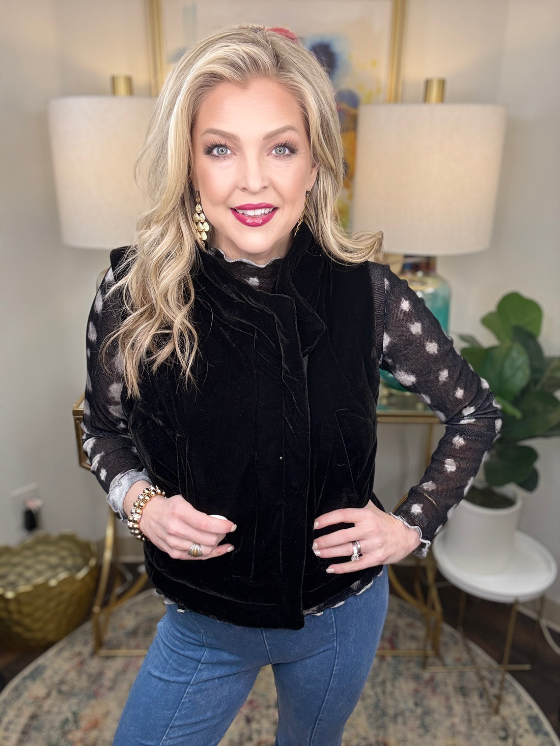 Dotted Line Layering Shirt-S-3X, 2 Colors!