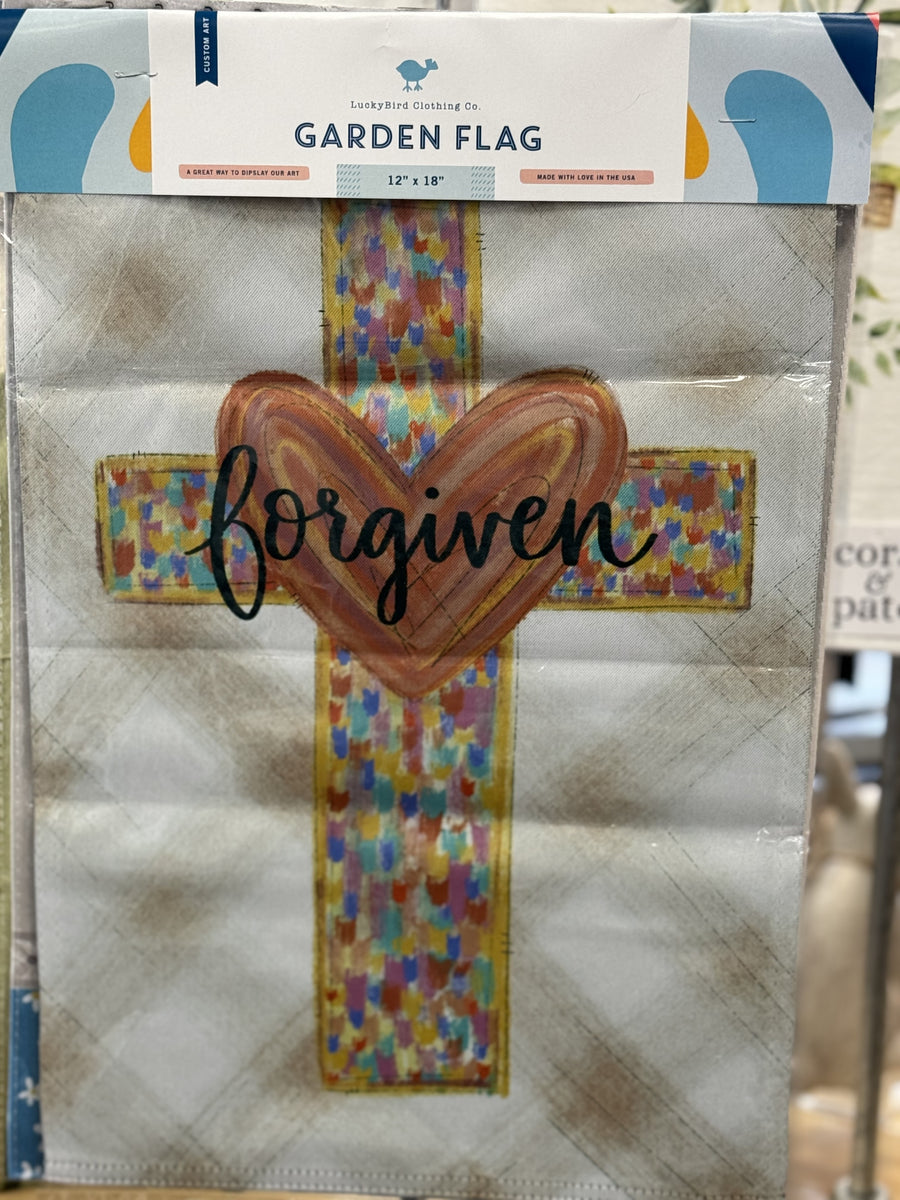 Spiritual Forgiven Cross Garden Flag