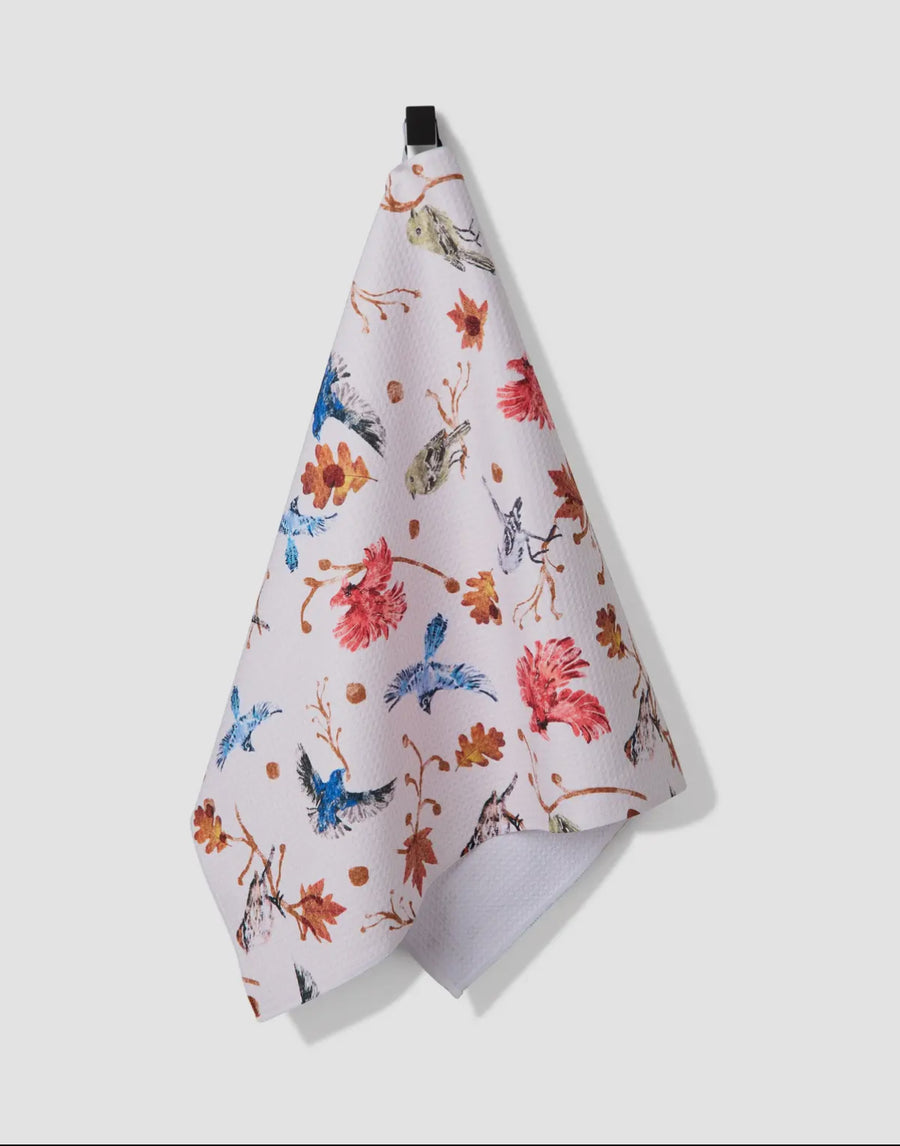 Geometry Autumnal Bird Skies Tea Towel