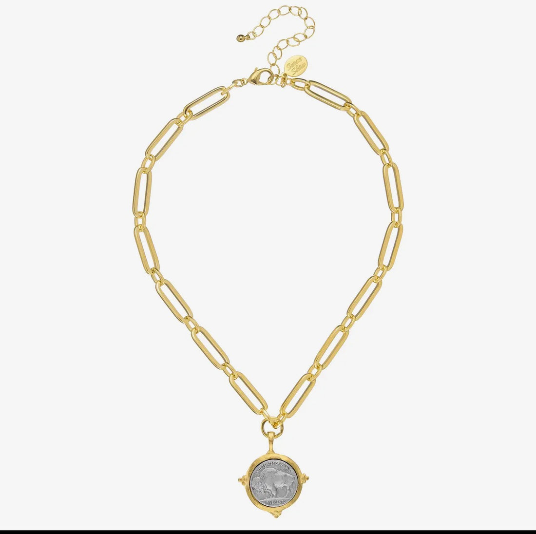 Susan Shaw | Buffalo Nickel on Mixed Link Necklace