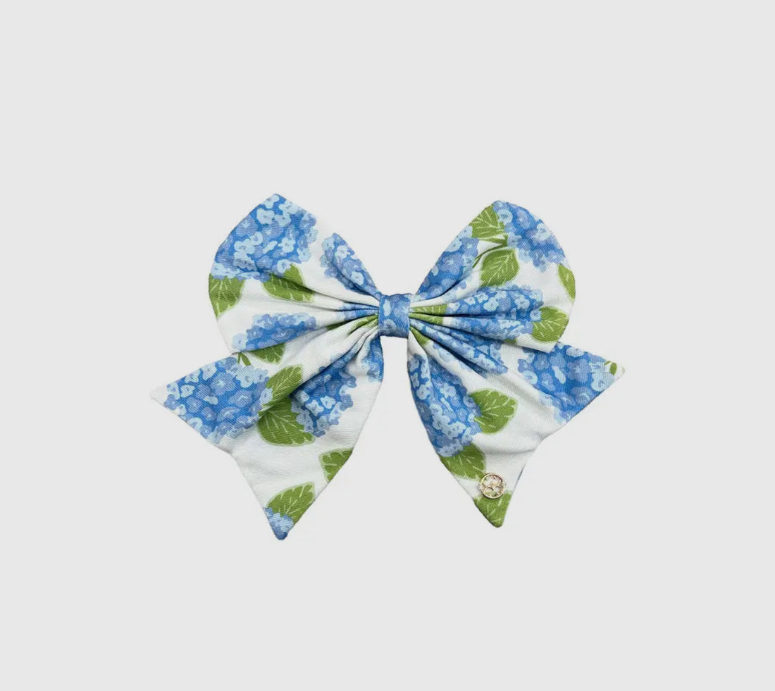 Mary Square Magnetic Fabric Bow-Hydrangea