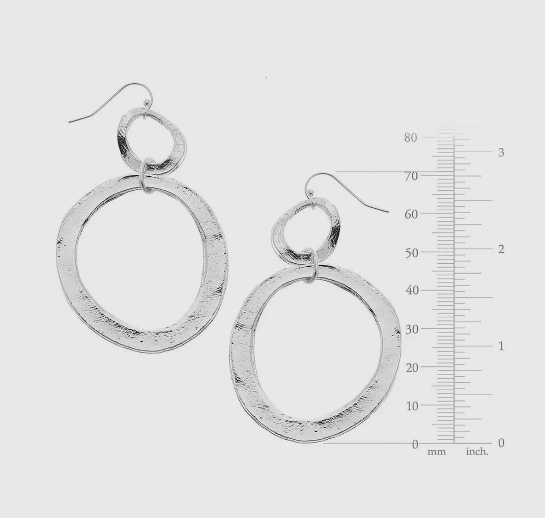 Susan Shaw Double Silver Earrings