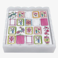 Mahjong White Scalloped Cocktail
Napkin Box Set