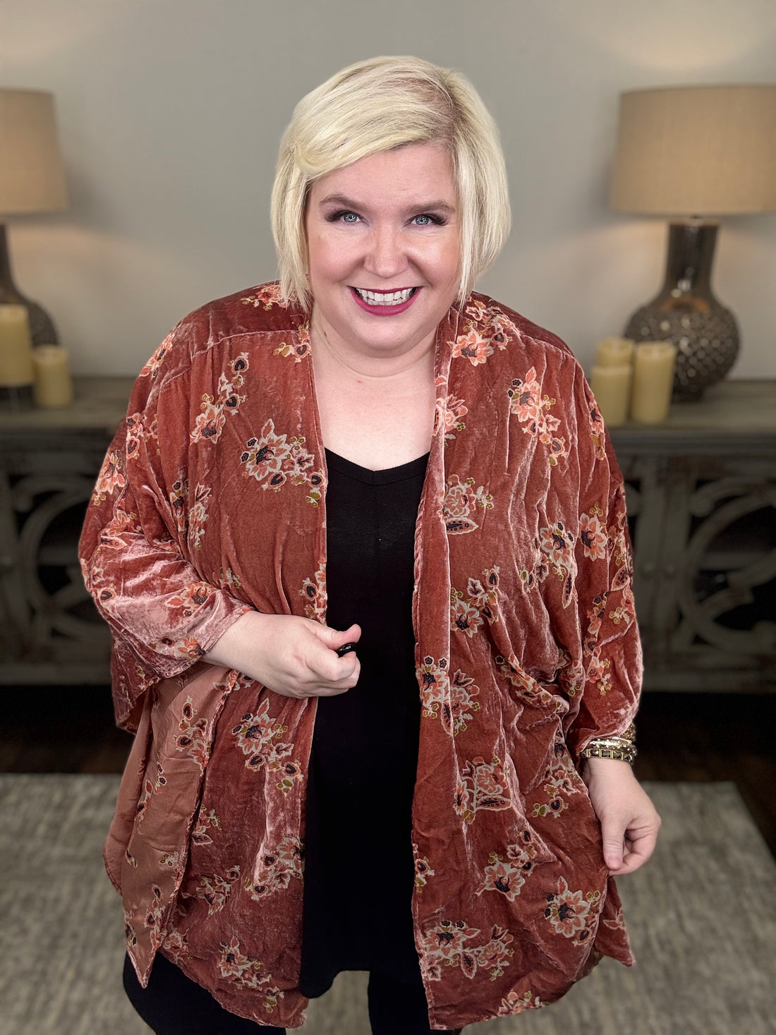 Heart On Lockdown Curvy Kimono