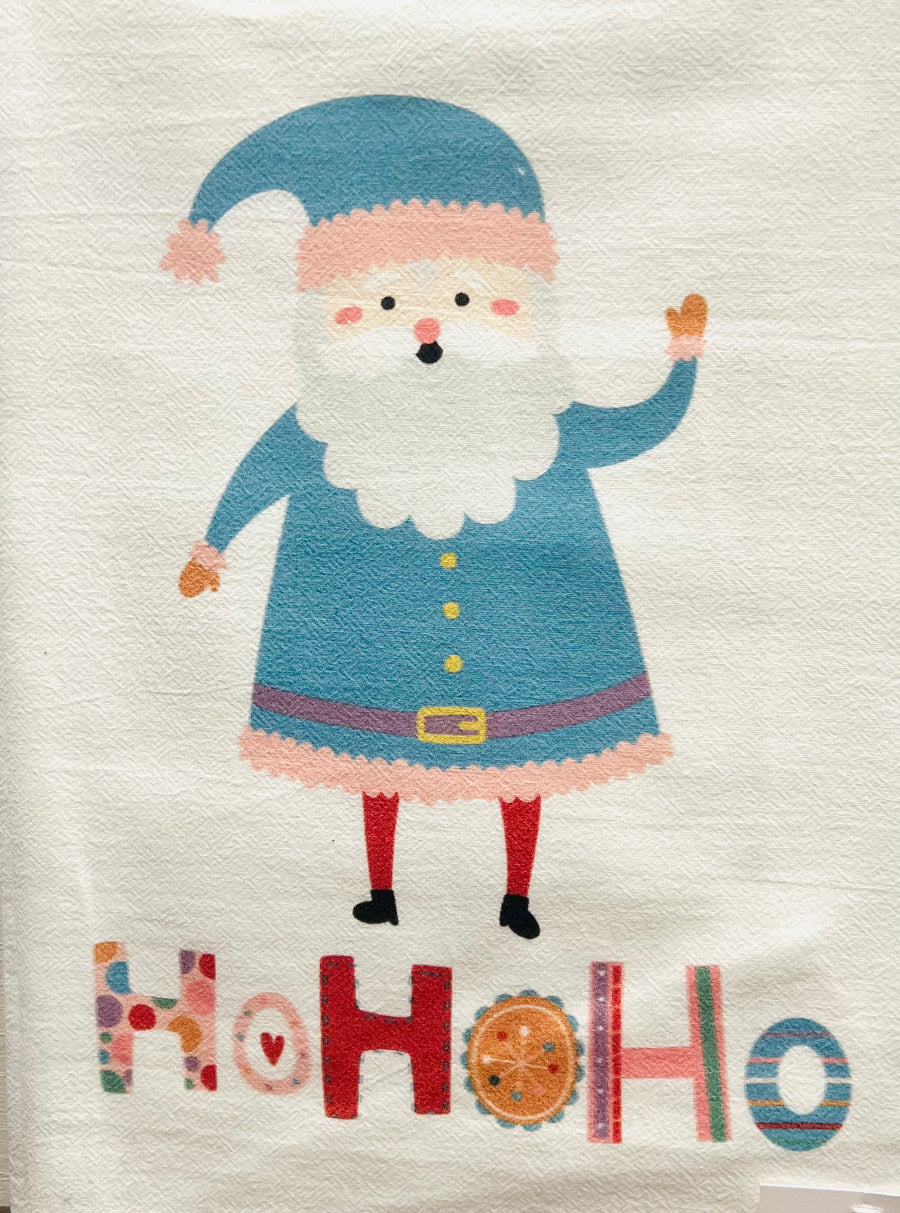 Multi Santa Tea Towel