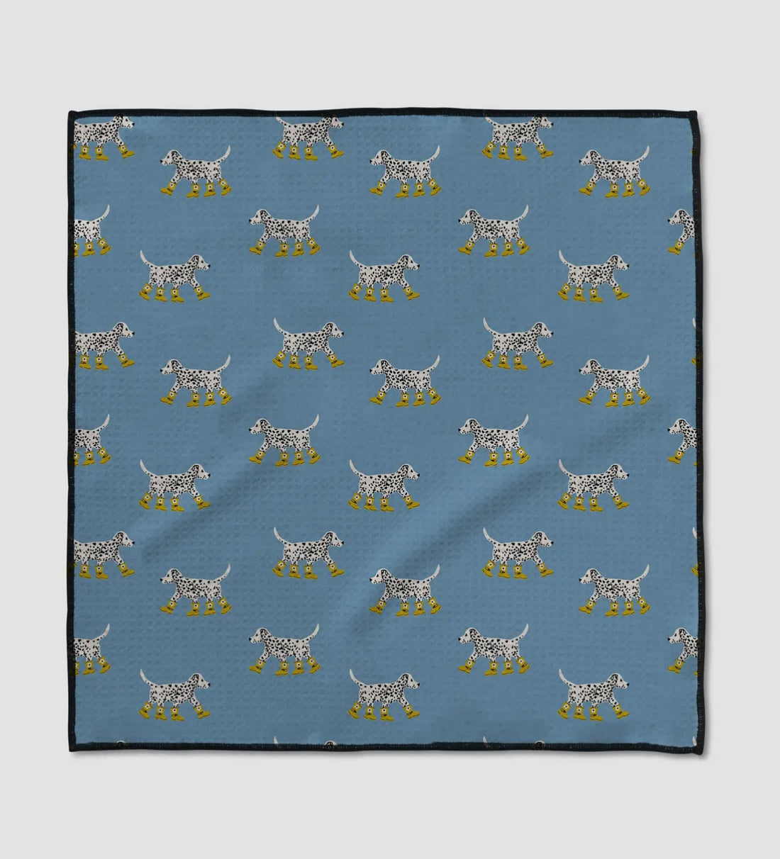 Geometry Dalmatian In Boots Blue Paw Towel