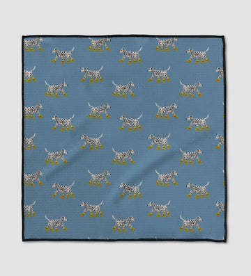 Geometry Dalmatian In Boots Blue Paw Towel