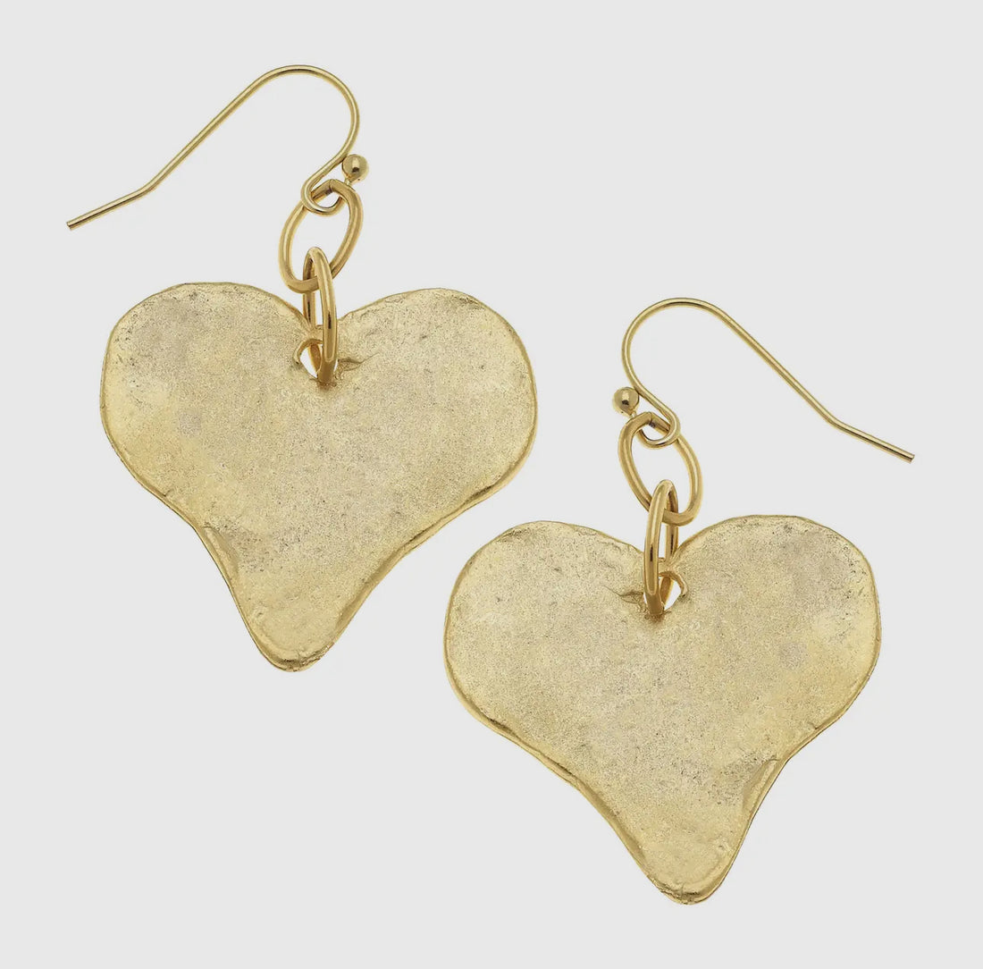 Susan Shaw | Gold Heart Earrings
