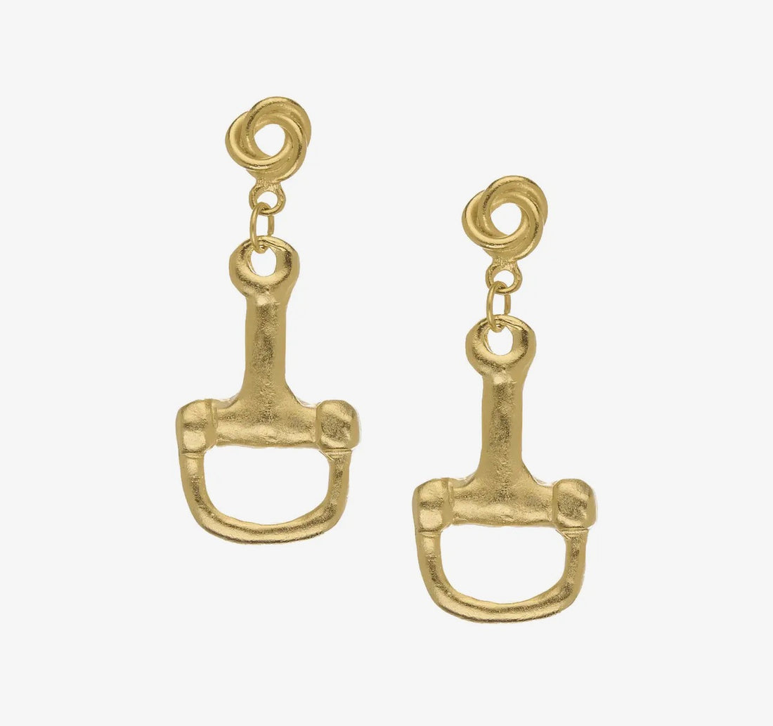 Susan Shaw | Gold Horse Bit Earrings