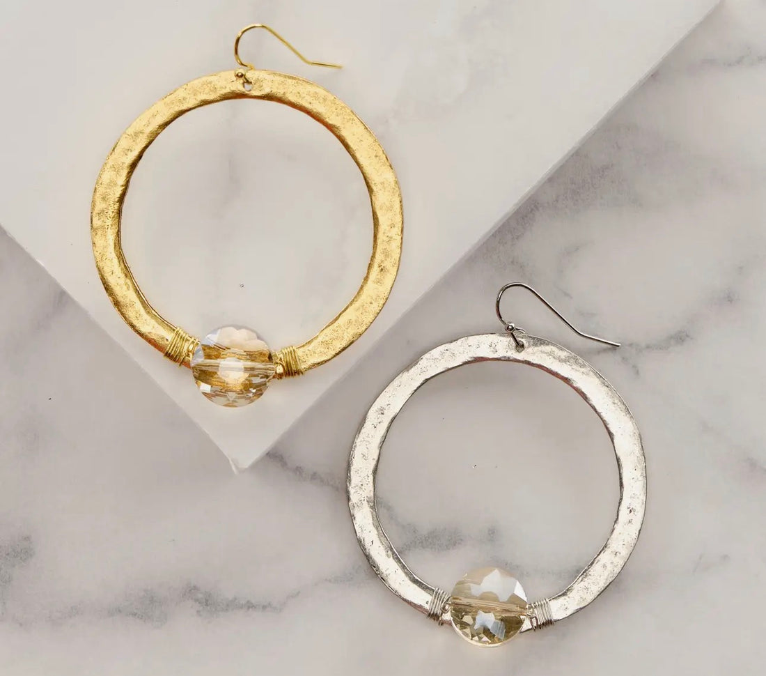 Julio Designs | Circle Back Earrings-Champagne