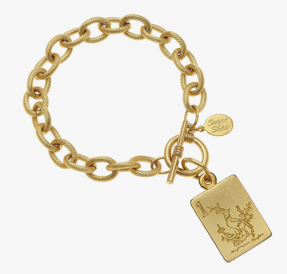 Susan Shaw | 1 Bam Bird Mahjong Tile Bracelet