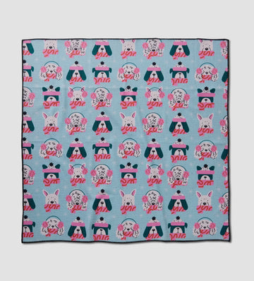 Geometry Bundled Up Pups Dog Towel