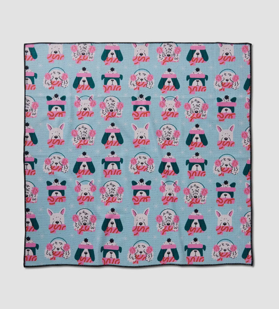Geometry Bundled Up Pups Dog Towel