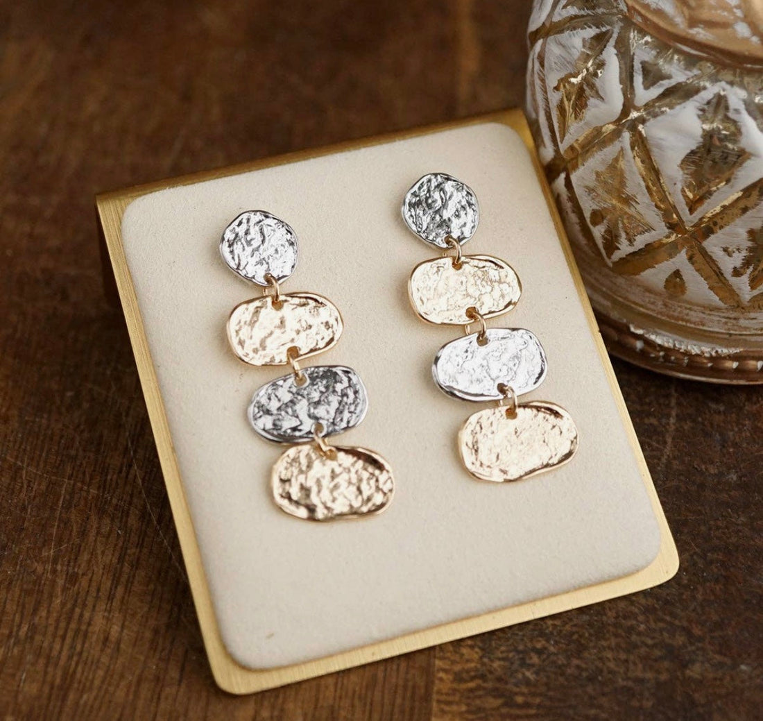 Golden Muse - Elliptic Trio Drop Earrings