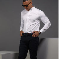 Quattro Flex Dress Shirt with Button
Down Collar