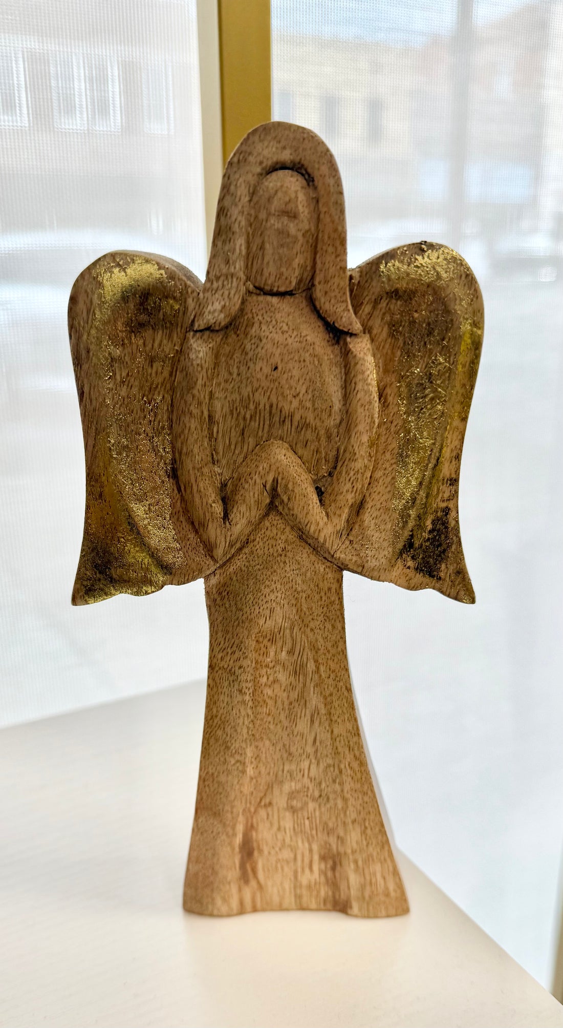 Mary Square Wood Angel-Large