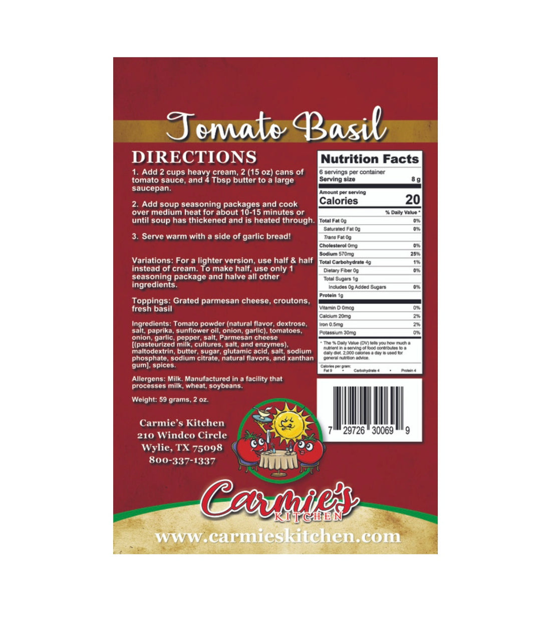 Tomato Basil Soup Mix