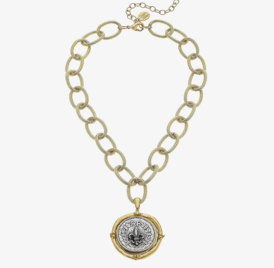 Susan Shaw | Fleur De Lis Coin Necklace