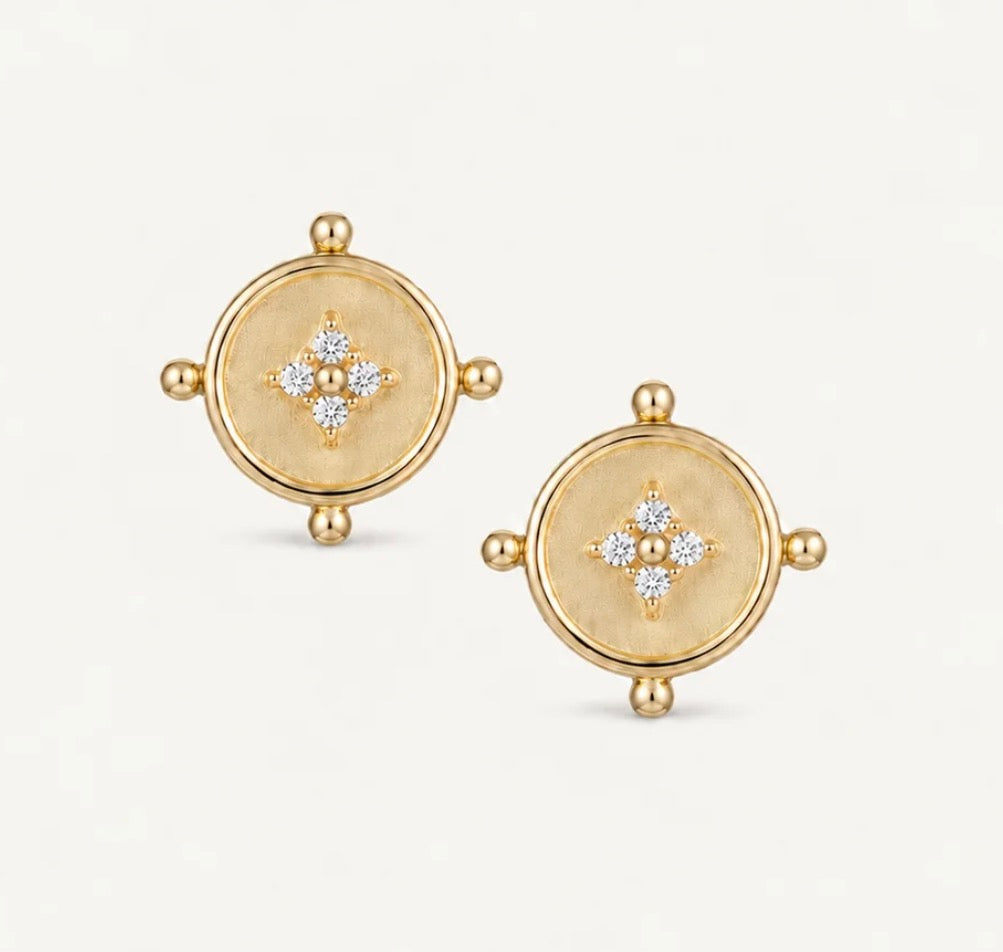 Natalie Wood | Legacy Coin Stud Earrings-Gold