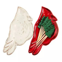 Mud Pie Cardinal Tidbit & Toothpick Set