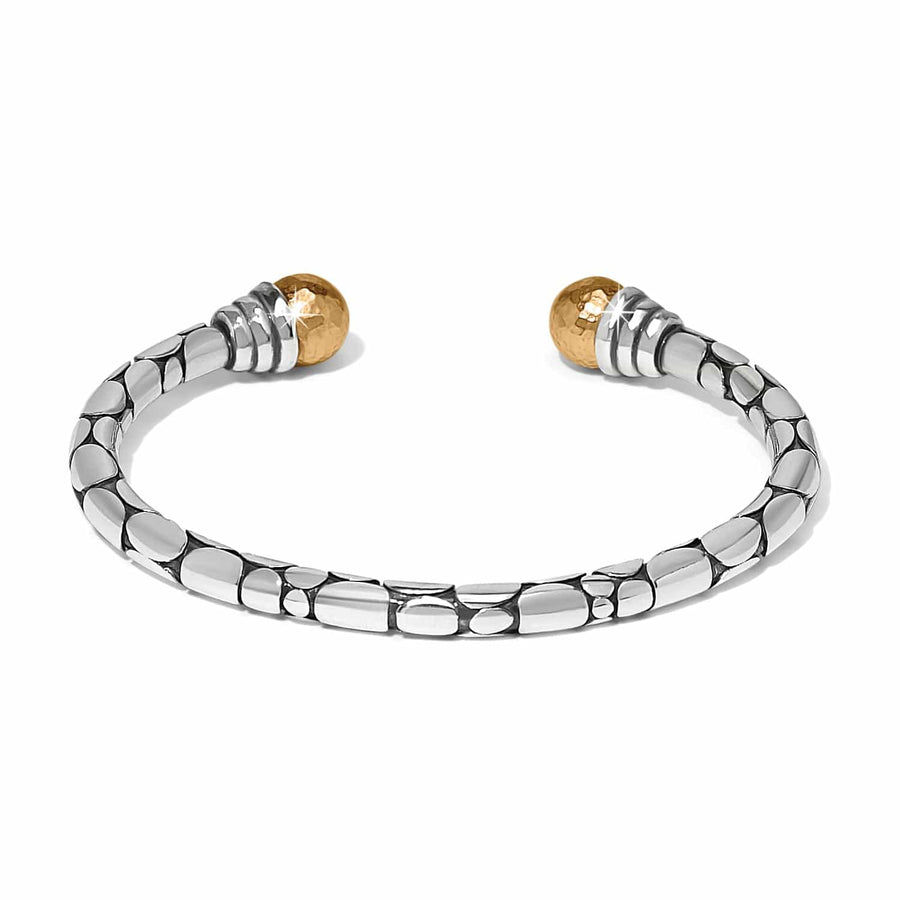 Brighton | Pebble Link Two Tone Open Flex Cuff Bracelet