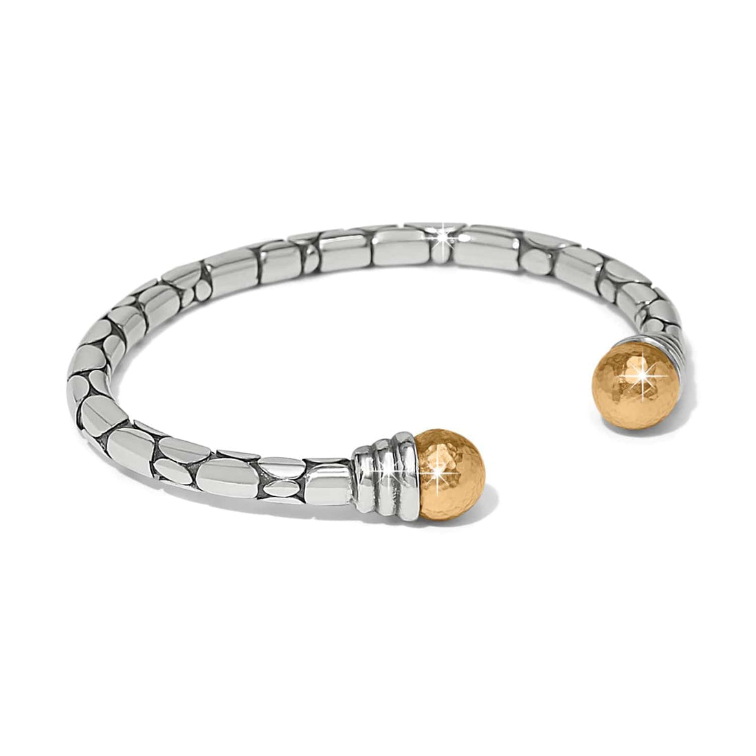 Brighton | Pebble Link Two Tone Open Flex Cuff Bracelet