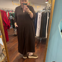 Sally Liquid Jersey Dress-Espresso