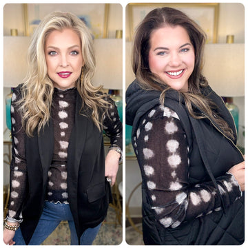 Dotted Line Layering Shirt-S-3X, 2 Colors!