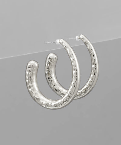 Hammered Gradual Oval Hoops