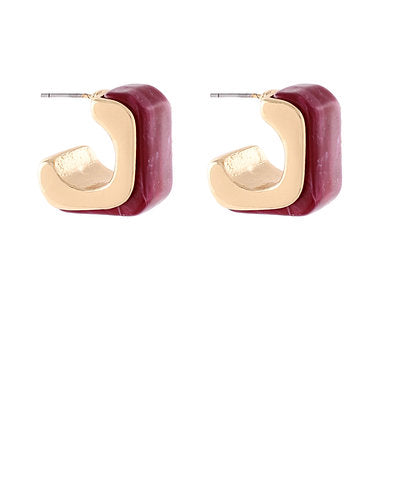 Angled Marble Resin Hoops
