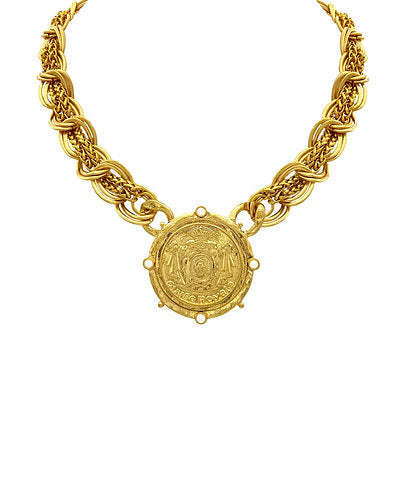 Layered Chain Medallion Necklace