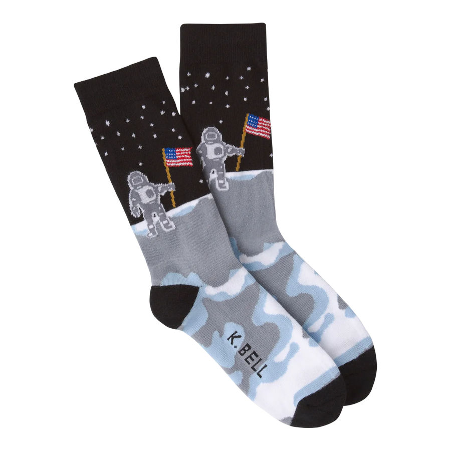 American Made Man On the Moon Crew Sock