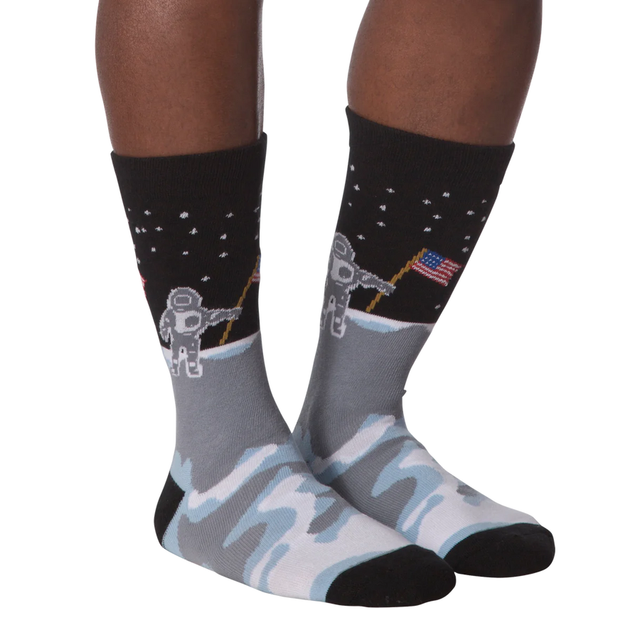 American Made Man On the Moon Crew Sock