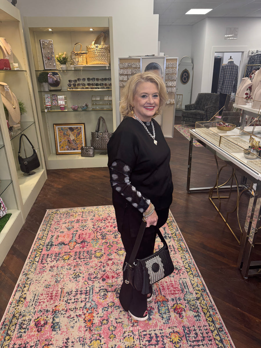 Dotted Line Layering Shirt-S-3X, 2 Colors!