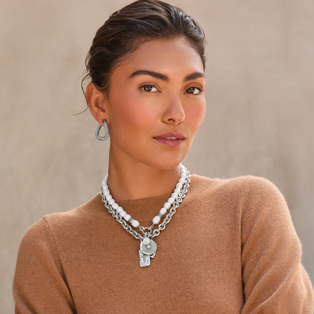 Brighton | Token Lavish Link Charm Necklace-Silver