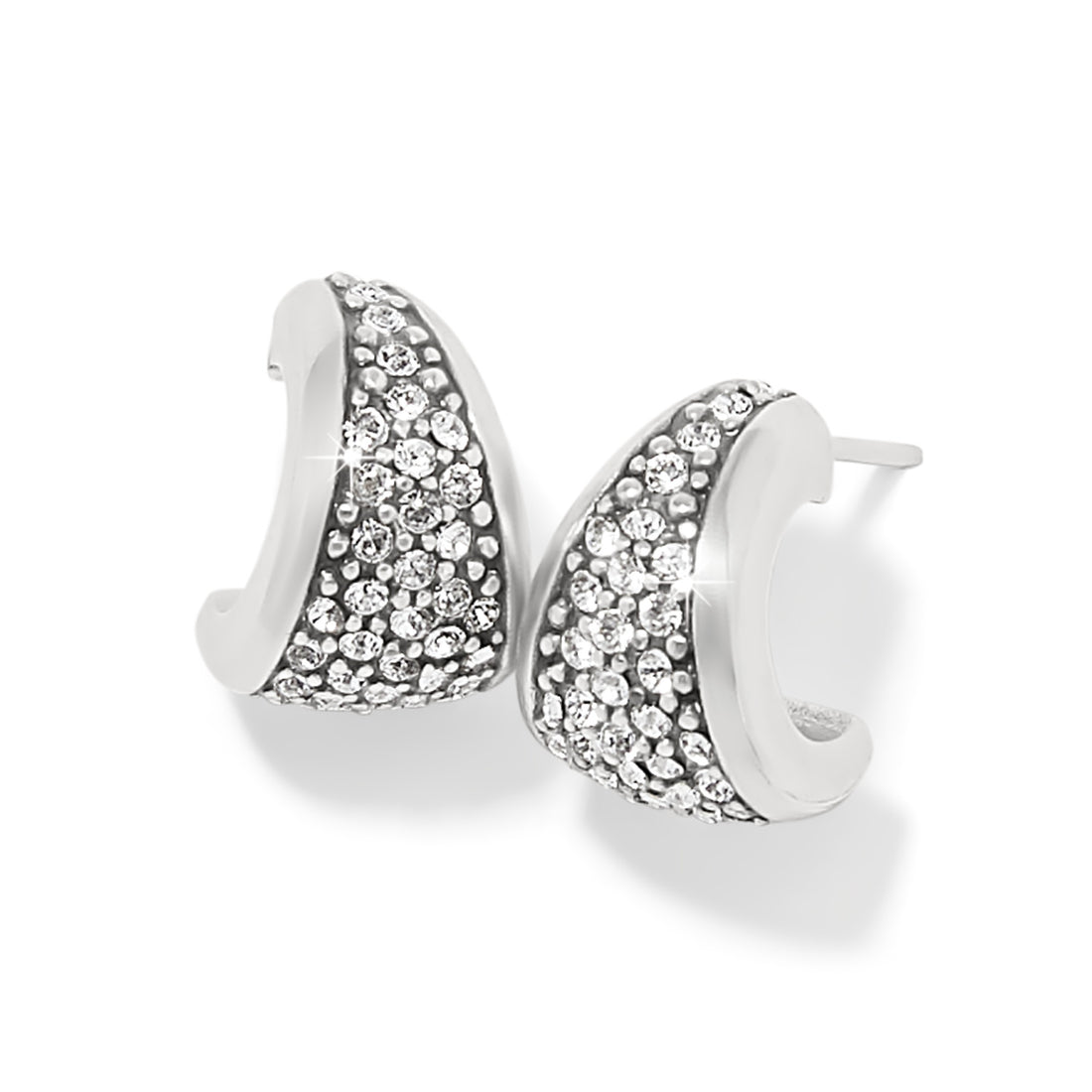 Brighton | Meridian Crystal Huggie-Silver