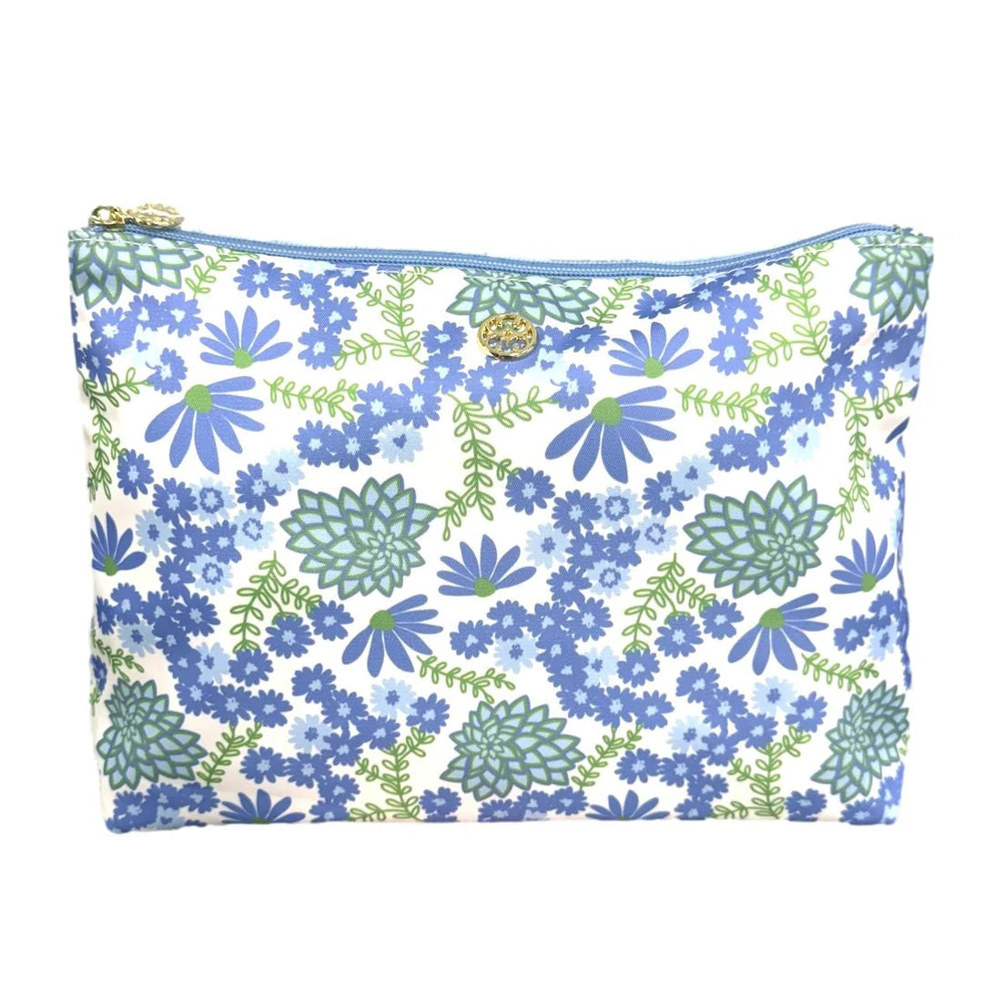 Mary Square Travel Pouch-Daisy Chain White