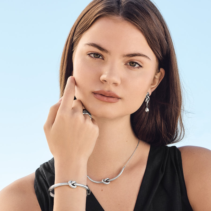 Brighton | Interlok Single Knot Silver Hinge Bracelet