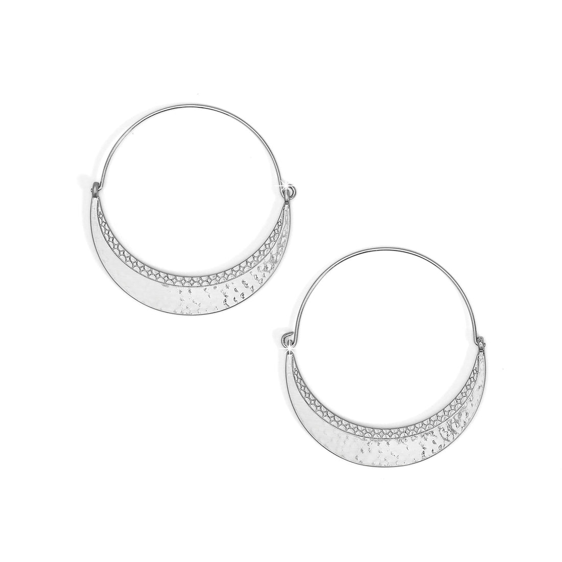 Brighton | Palm Canyon Large Hoop Earrings Silver